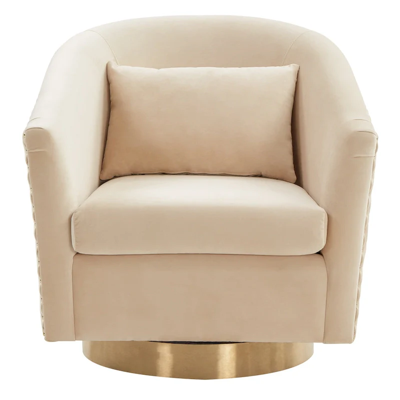 SAFAVIEH Couture Ikram Quilted Swivel Tub Chair - 30Wx32Dx30H
