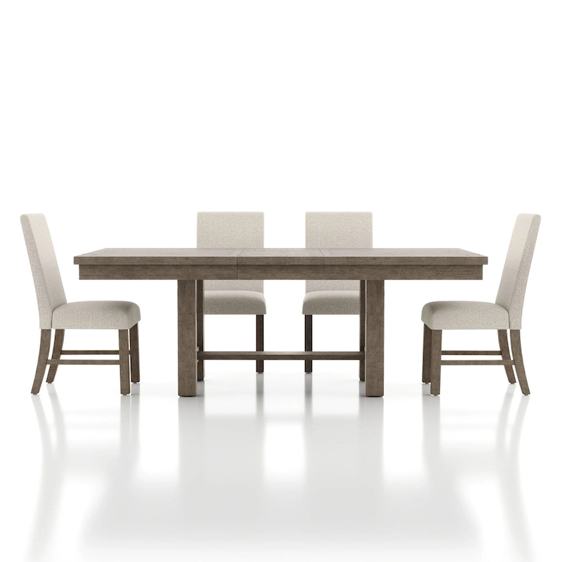 Jusk Rustic Grey Wood 5-Piece Dining Table Set by Furniture of America