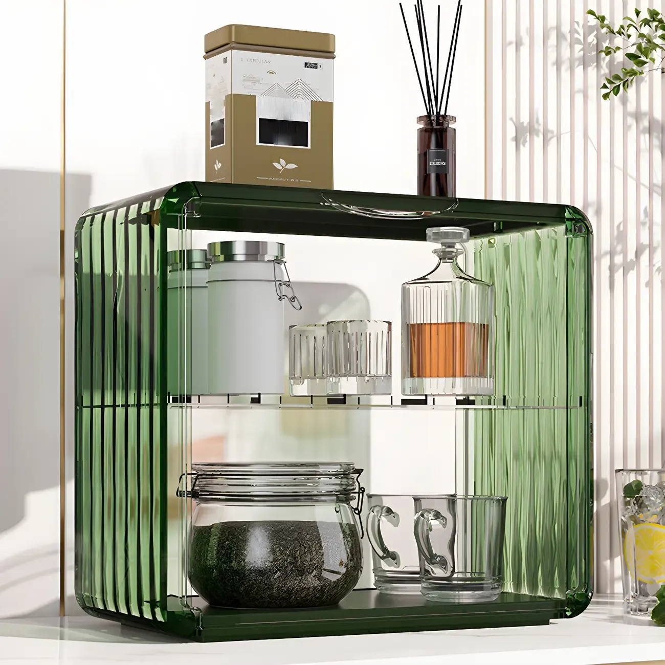 Acrylic Display Cabinet with Glass-like Panel