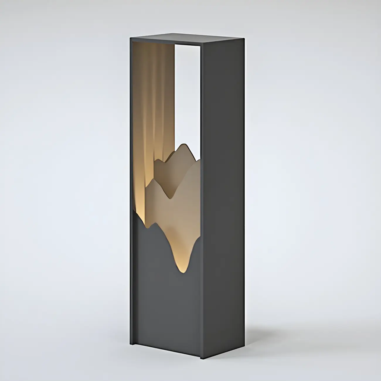 Vertical Geometric Mountain Outline Post Cap Light