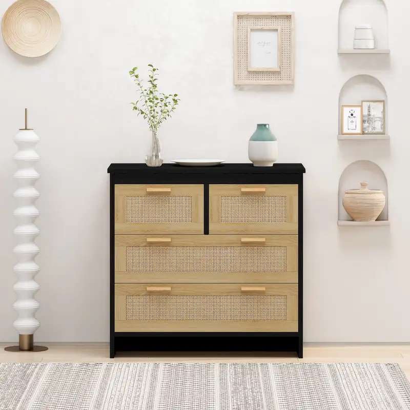GEITIN 4 Drawers Rattan Cabinet