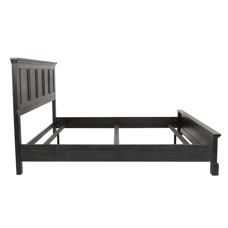 Farmhouse Basics Rustic Black Finish Panel Bed Set