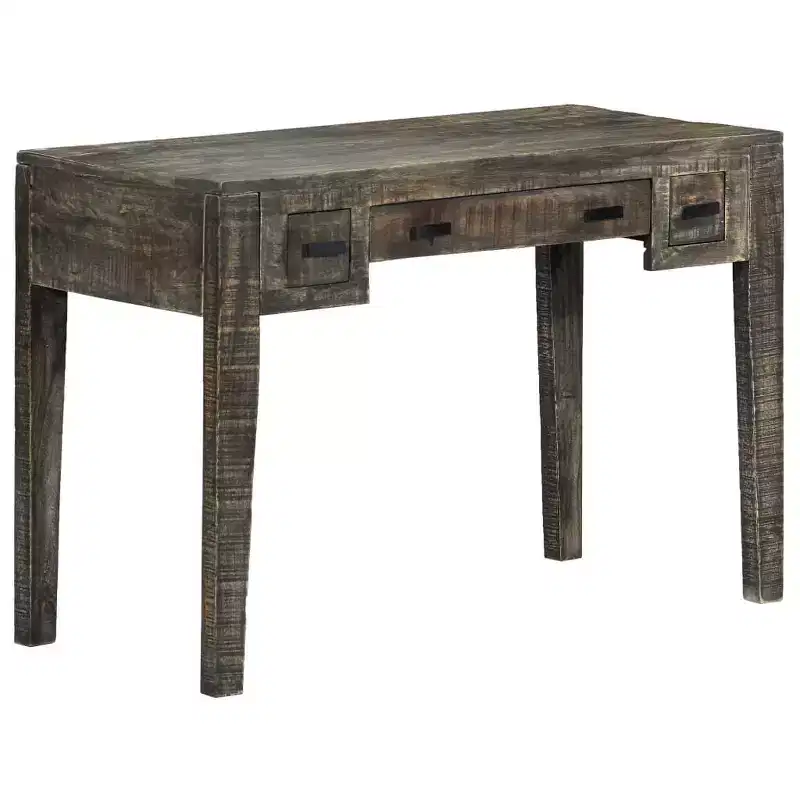 vidaXL Desk Black 43.3x19.7x29.5 Solid Mango Wood