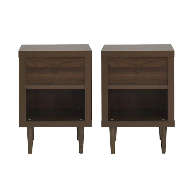 Nystrom Faux Wood Single Drawer Nightstand by Christopher Knight Home