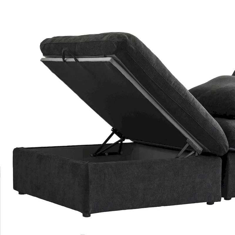 L-shape Linen Upholstered Sectional Sofa Couch