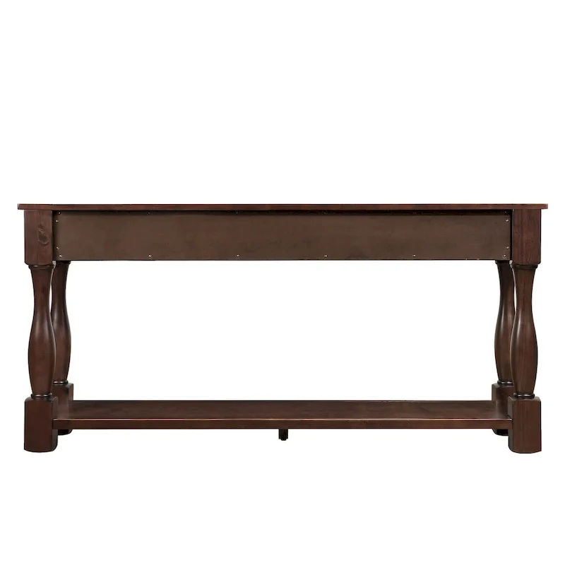 Long Wood Console Table with 3 Drawers and 1 Bottom Shelf