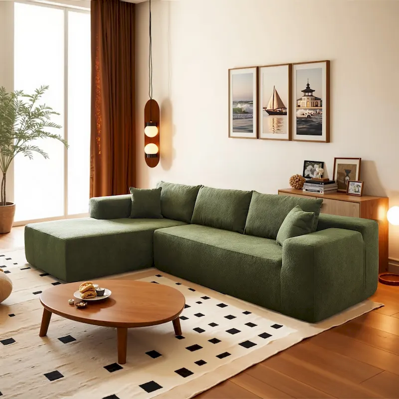 HOOOWOOO Modern L-shaped Modular Sectional Sofa with Chaise
