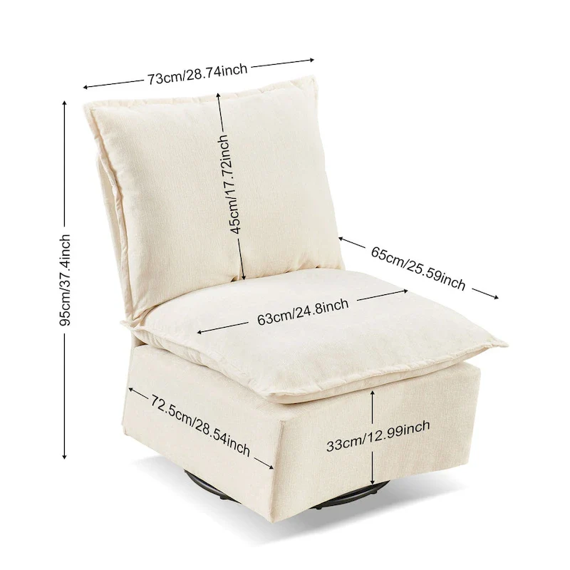 28.74  Chenille Upholstered 360 Swivel Rocking Chair