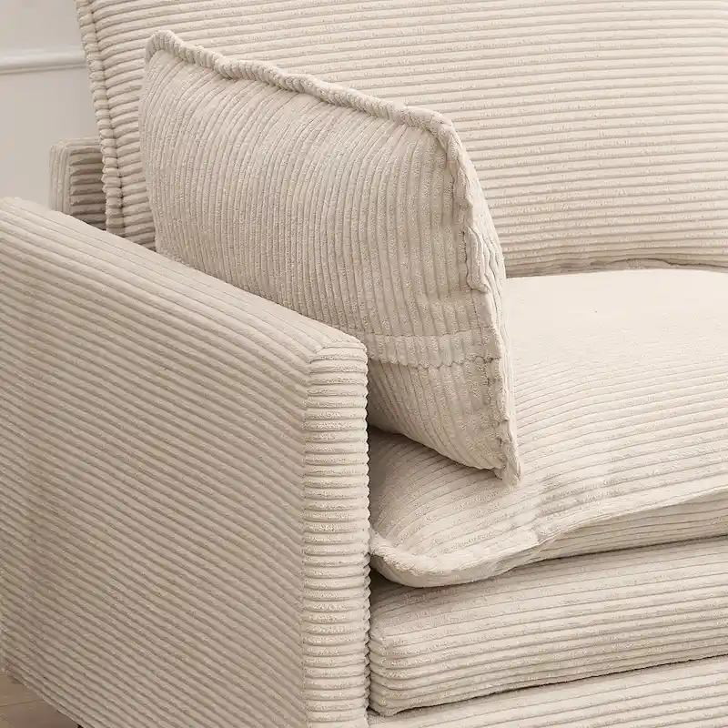 102  Velvet U-Shaped Sectional Sofa with Ottoman & Lumbar Pillows