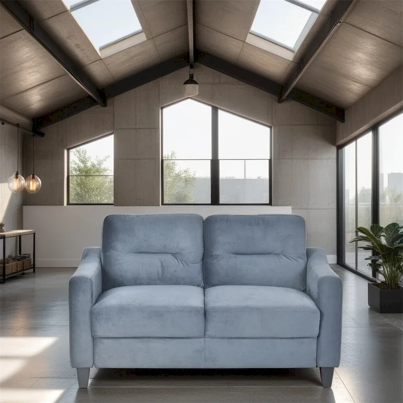 Fabric Sofa with Wood Frame and Legs