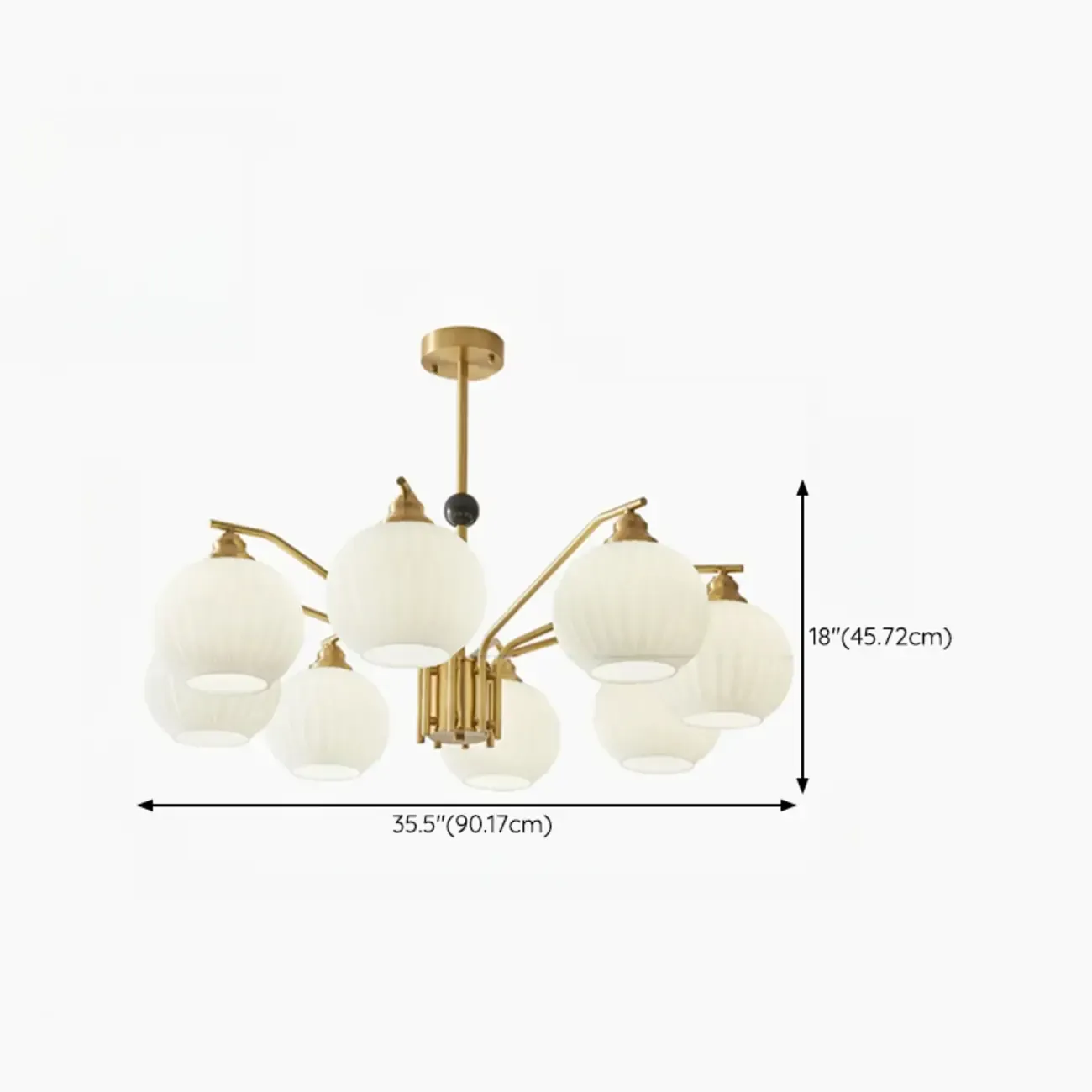 Modern 8-light Glass Globe Chandelier with Adjustable Height