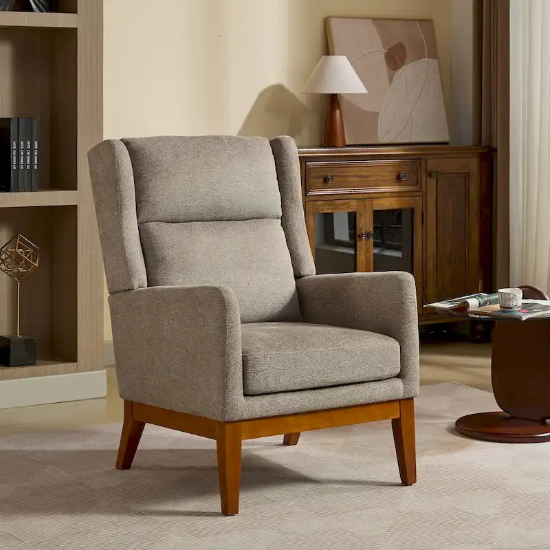 High Back Upholstered Swivel Accent Chair