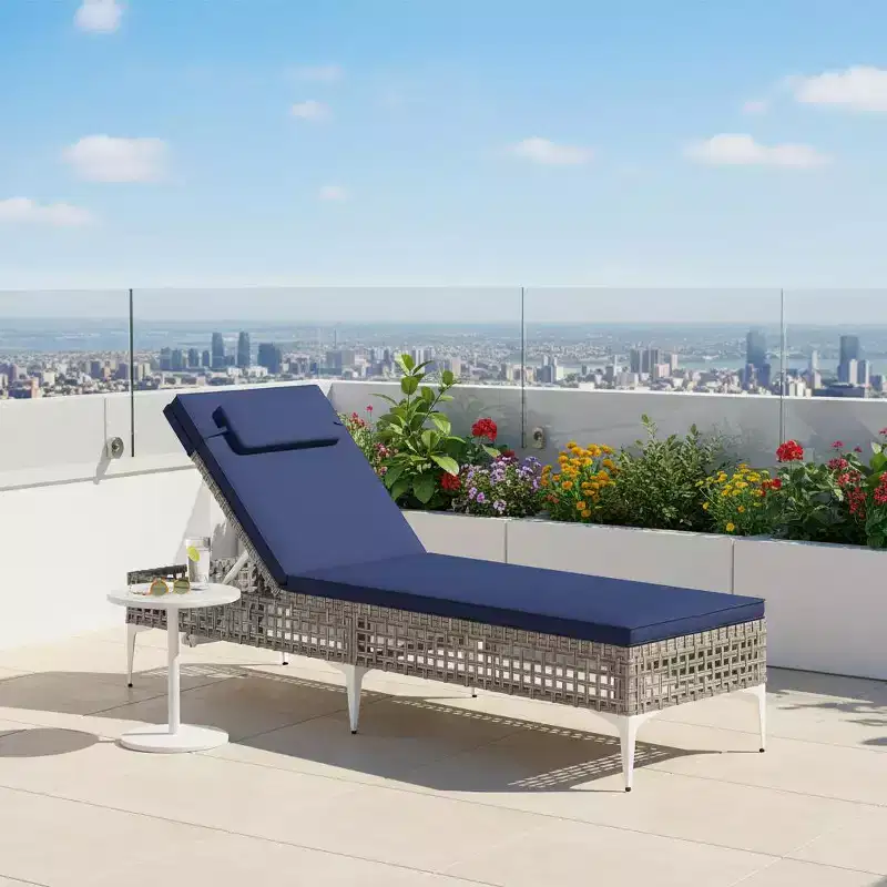 Gymax 1PC/2PC Patio Reclining Chaise Lounge Chair with 6-Position Adjustable Backrest and Detachable Cushion