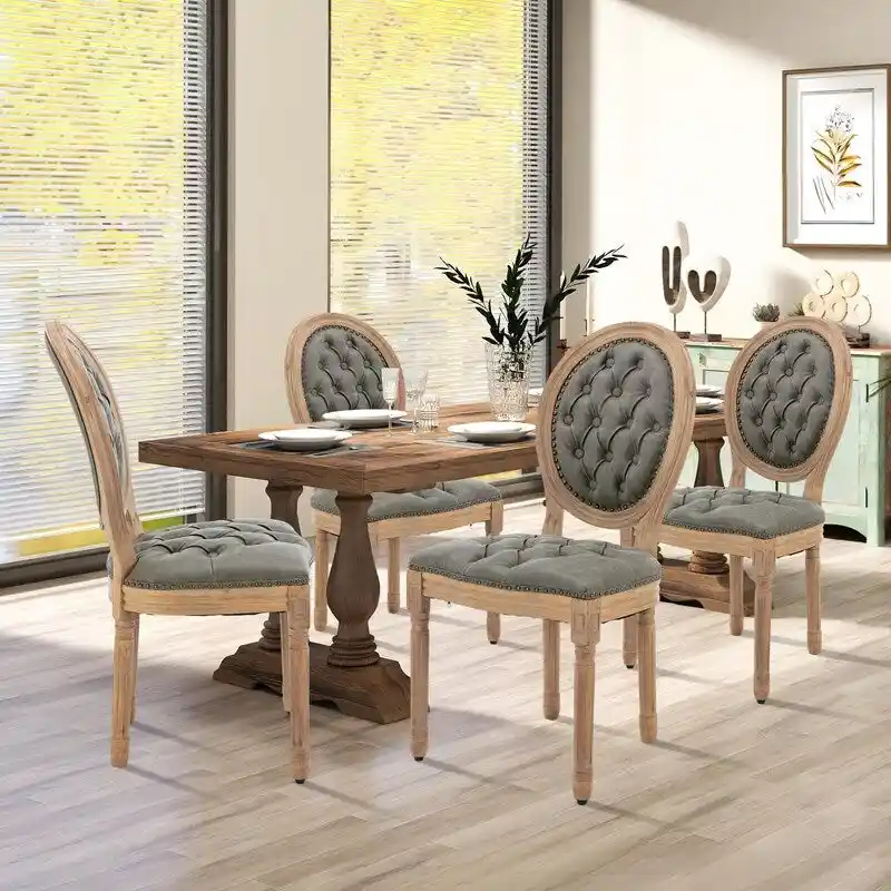 French Dining Chair with Nailhead Trim Set of 4