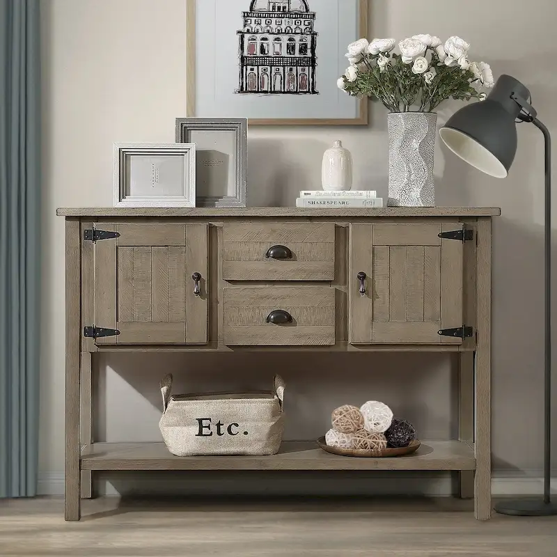 48 Sideboard Console Table with 2 Drawers - N/A