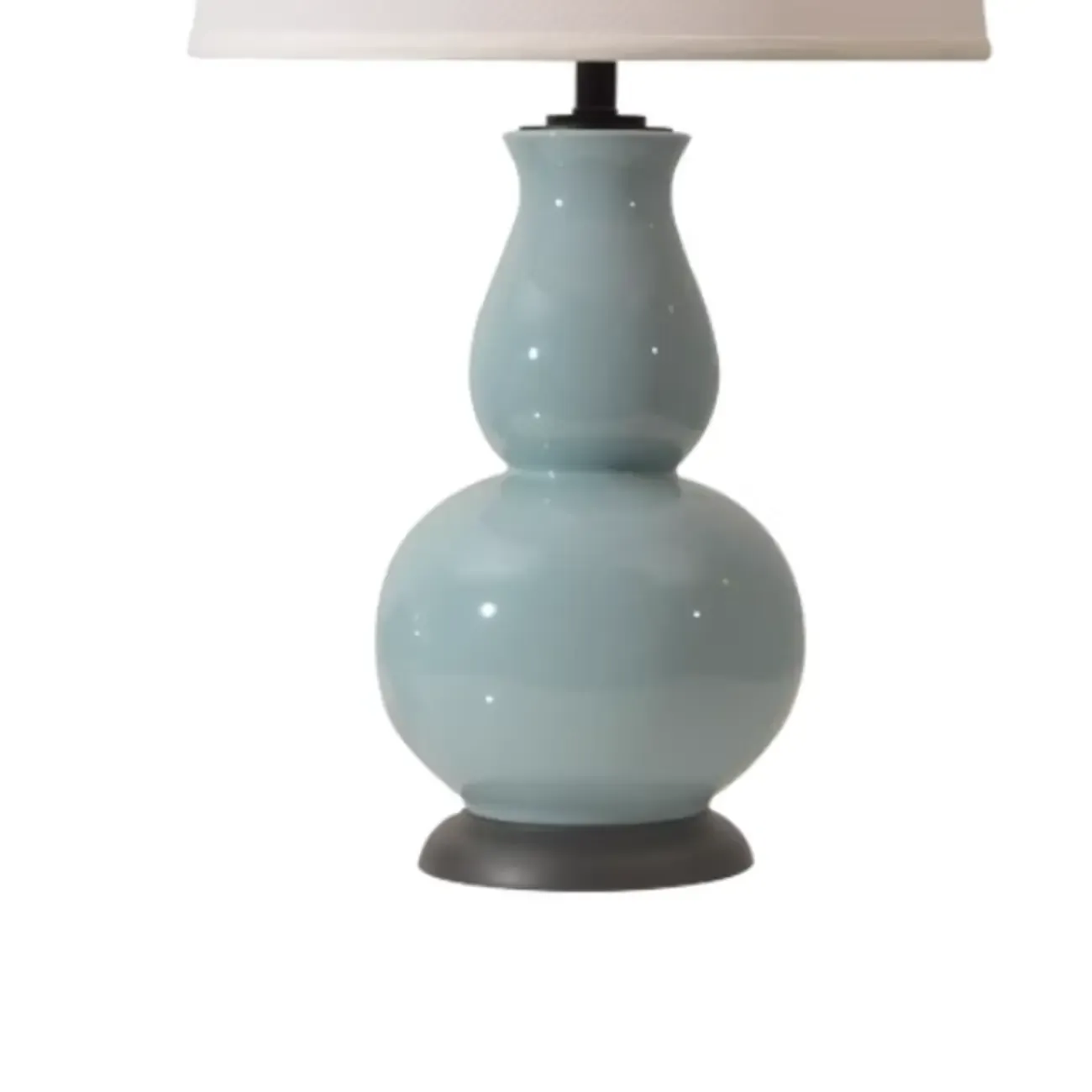 Elegant White Ceramic LED Table Lamp with Fabric Shade