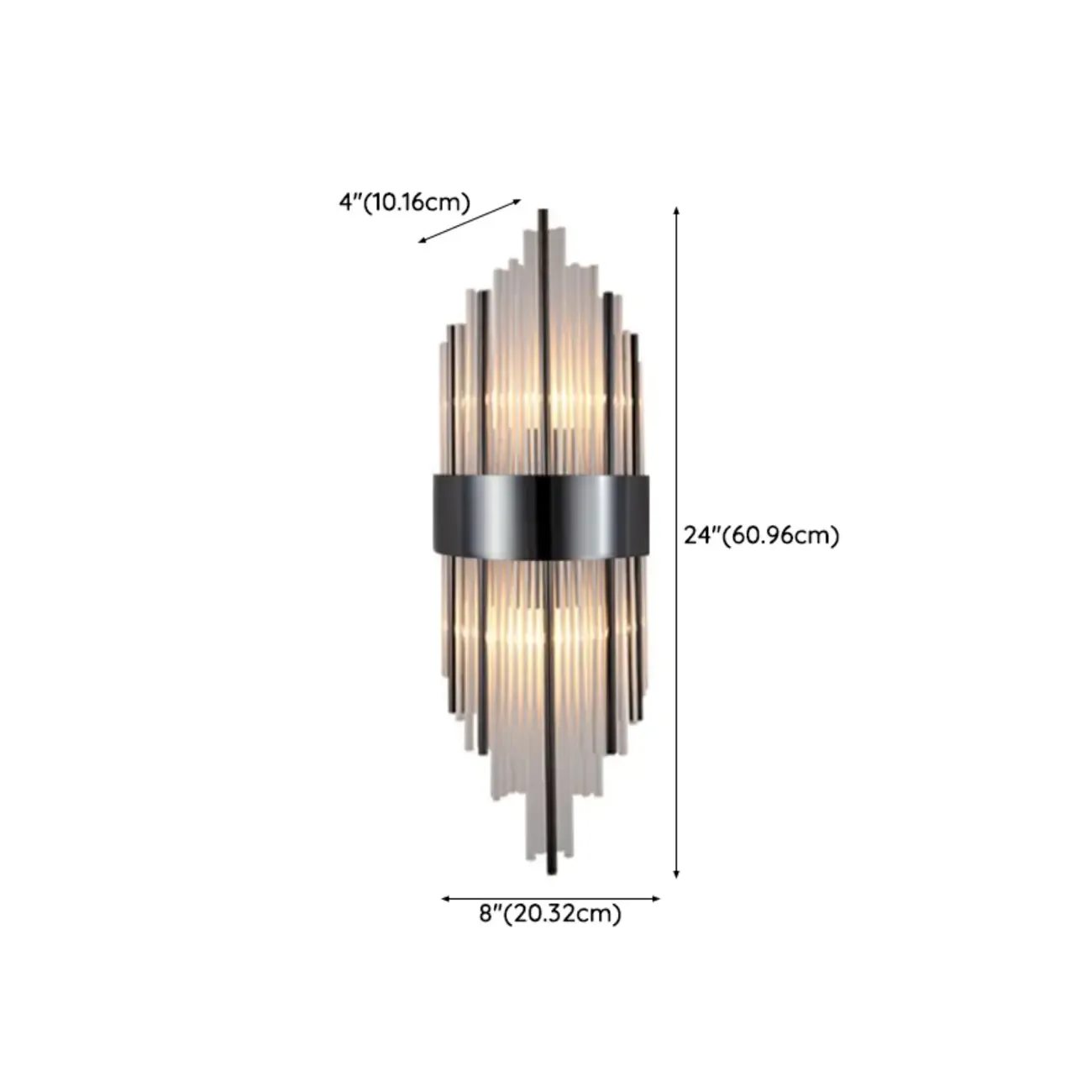 2-Light Geometric Wall Light with Clear Crystal
