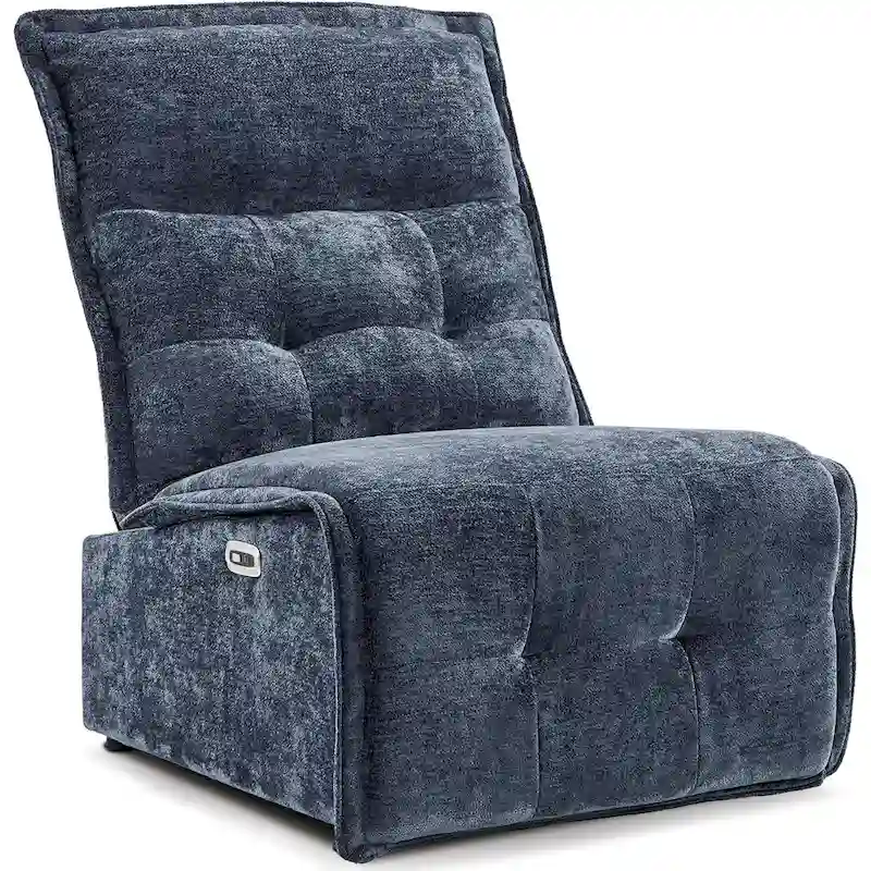 Armless Power Recliner Chair with USB Ports, 3.5 Wall Clearance Electric Reclining Sofa Chair for Living Room, ALR01