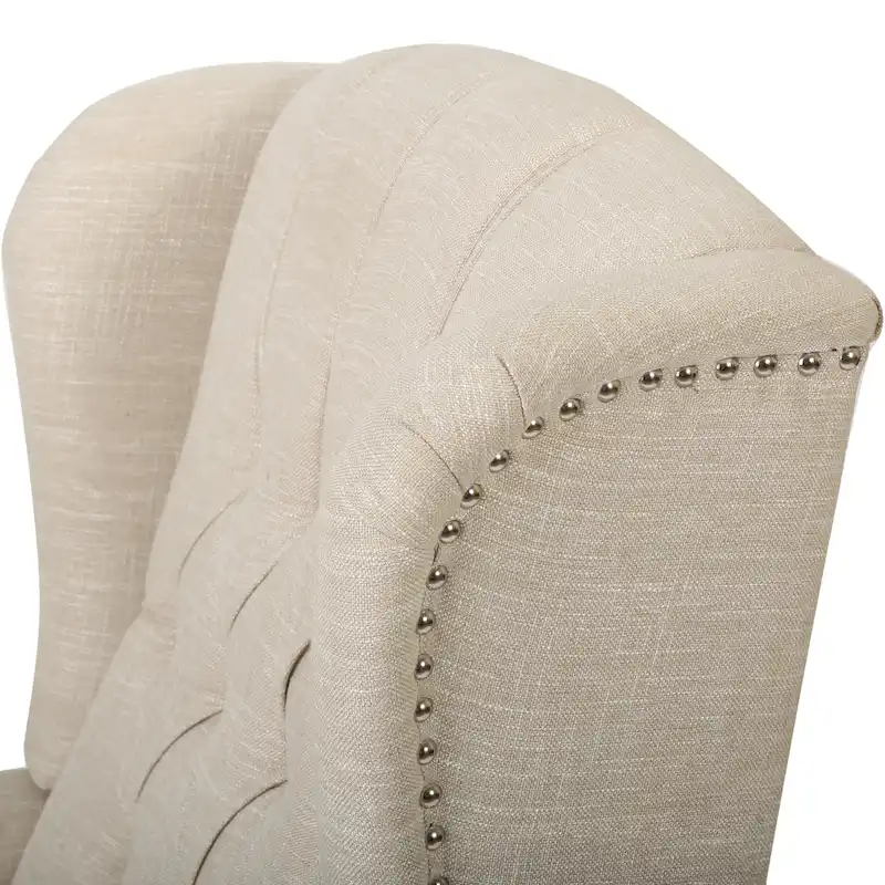 Tufted Fabric Wingback Recliner Club Chair