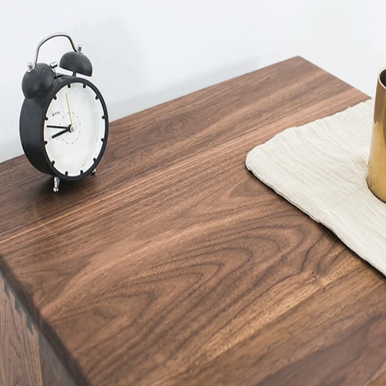 Mid-Century Modern Solid Wood Nightstand with Drawer