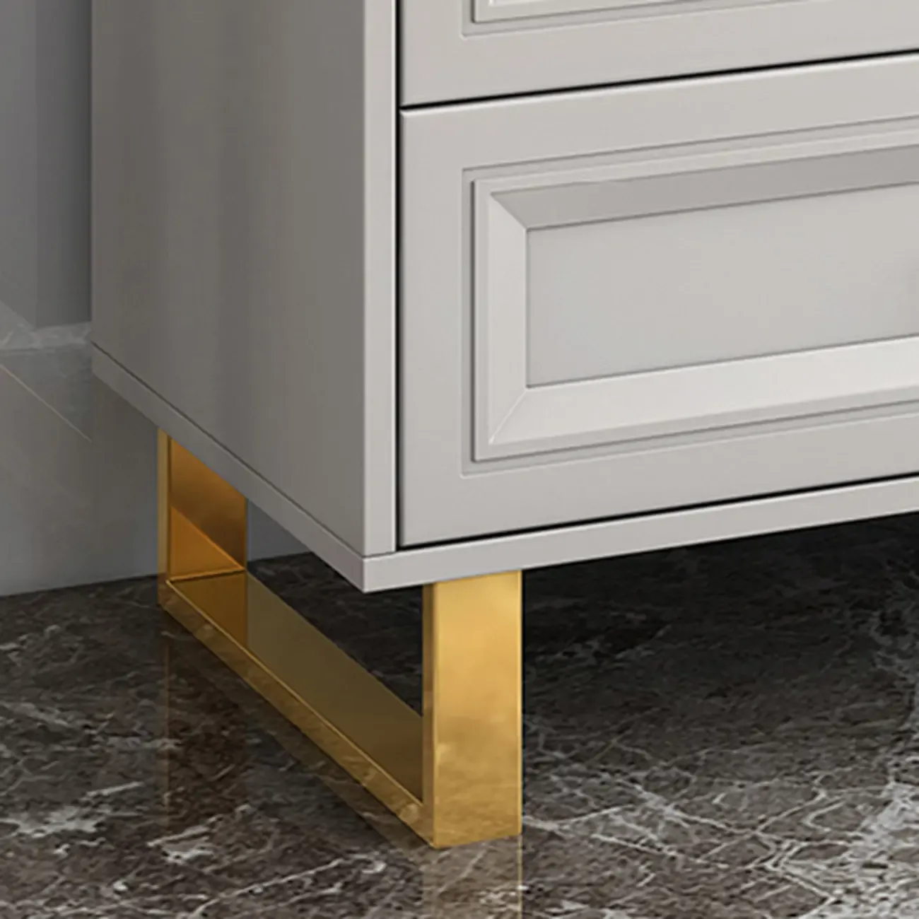 Glam Grey Wooden Combo Dresser with 7-Drawers