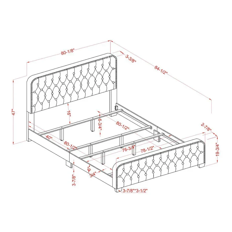 Furniture of America Tilly Button Tufted Fabric Upholstered Bed