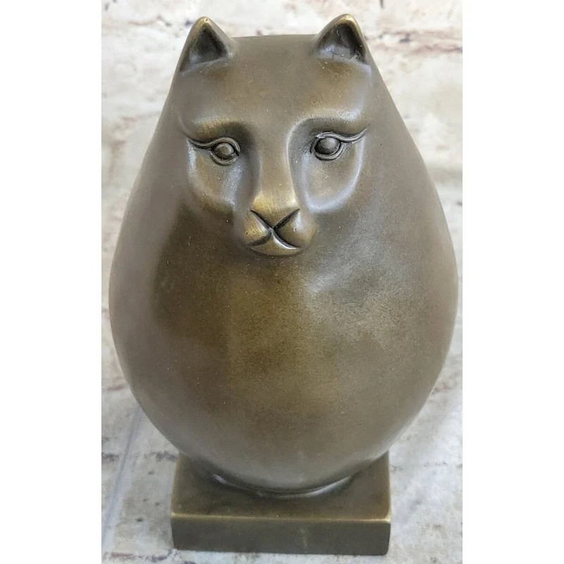 Fat Cat Abstract Bronze Modern Art Sculpture Statue Figure Fernando Botero