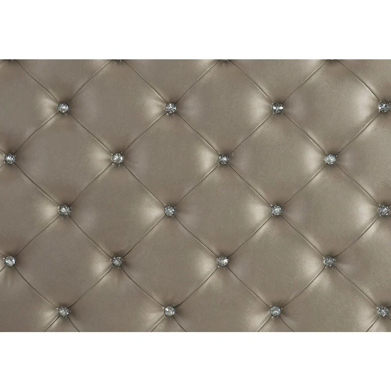 Gerald Silver Gray Faux Leather Upholstered Tufted Bed