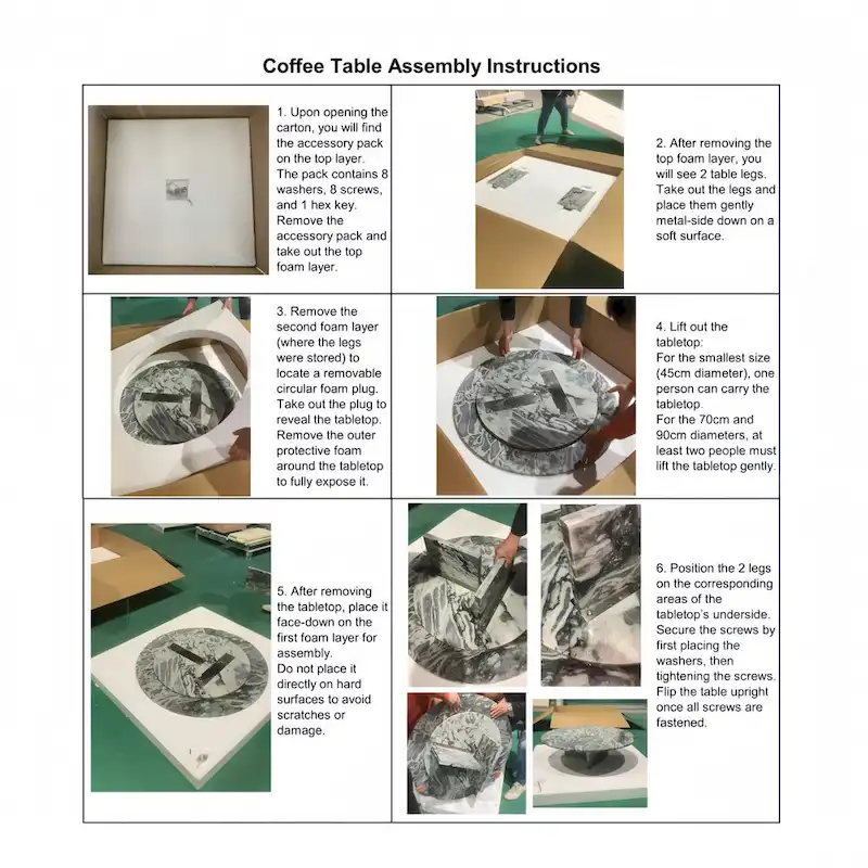 35.4  Natural Marble Stone Coffee Table