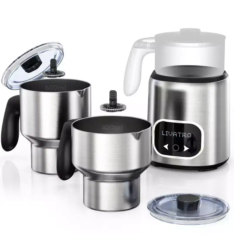14-in-1 Electric Milk Frother with 21oz Detachable Cup, IH Fast Heating  Smart Memory, Steamer for Latte/Coffee , Dishwasher Safe