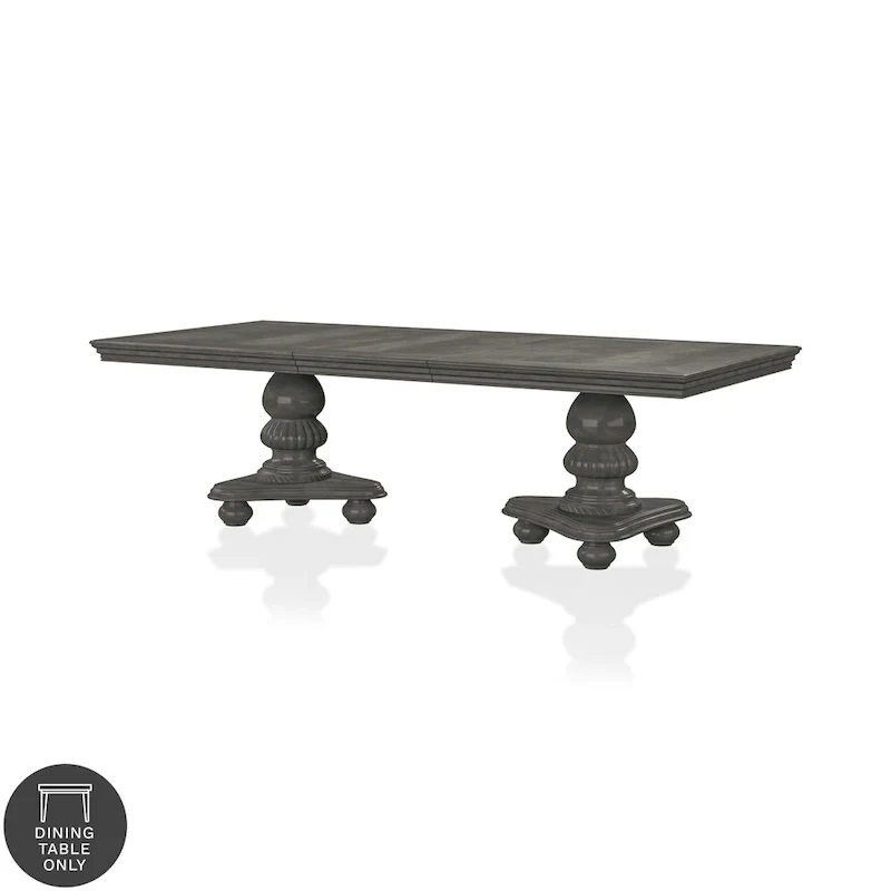 Grey 103-Inch Wood Expandable Dining Table