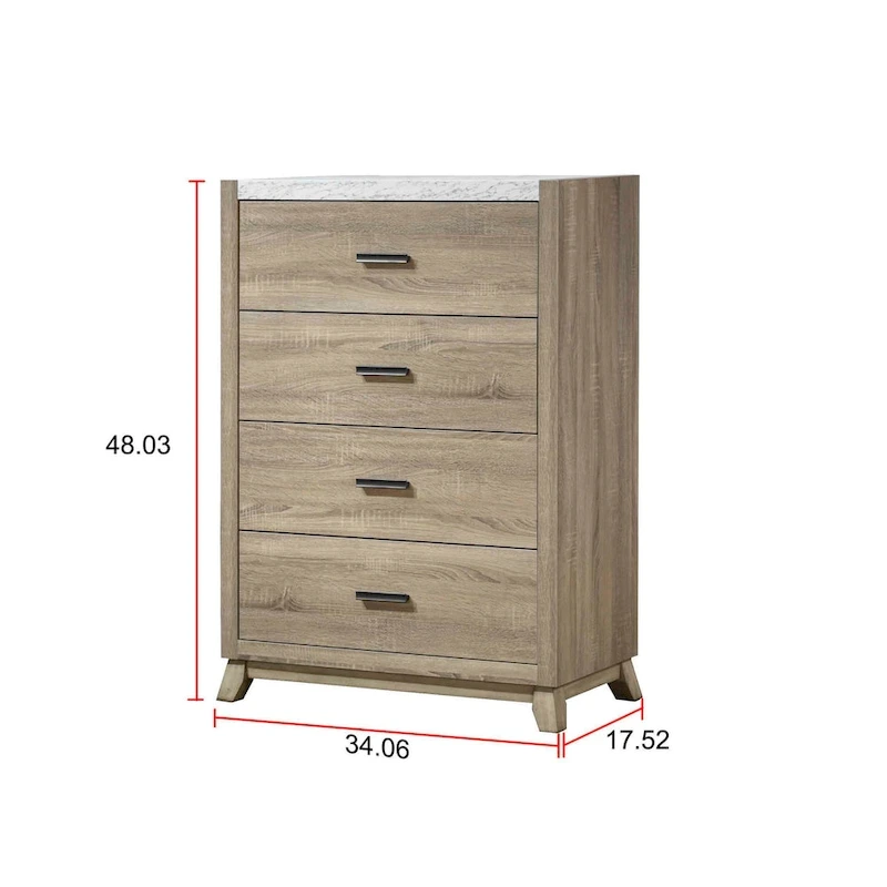 Daemon 6 Piece Light Brown Panel Bedroom Set