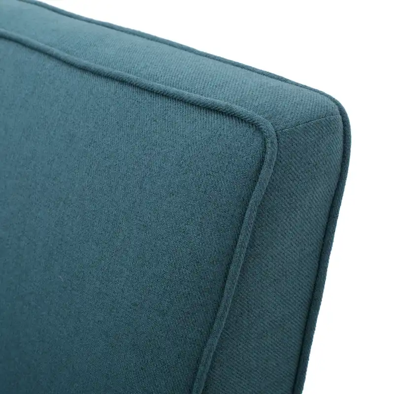 Grey/Royal Blue/Dark Teal Armless Fabric Loveseat, 2-Person