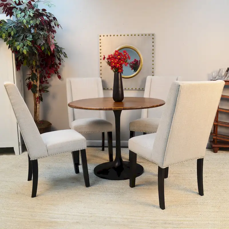 Carolina Living Alden Wood Top 40 Round Dining Table