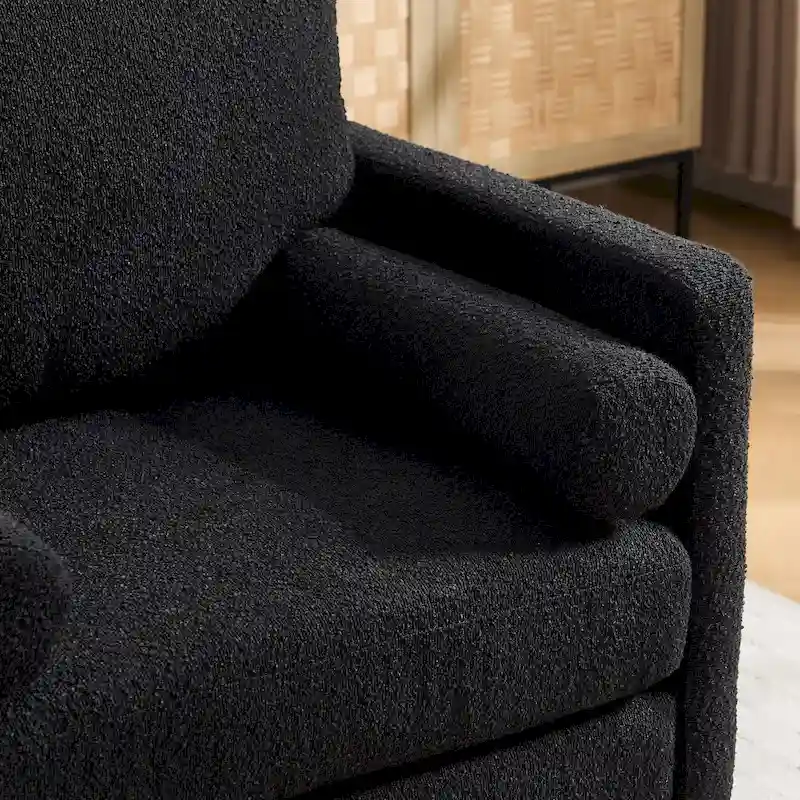 35.4 W Modern Reading Chair,Upholstered Accent Chair with Pillows and Wood Legs