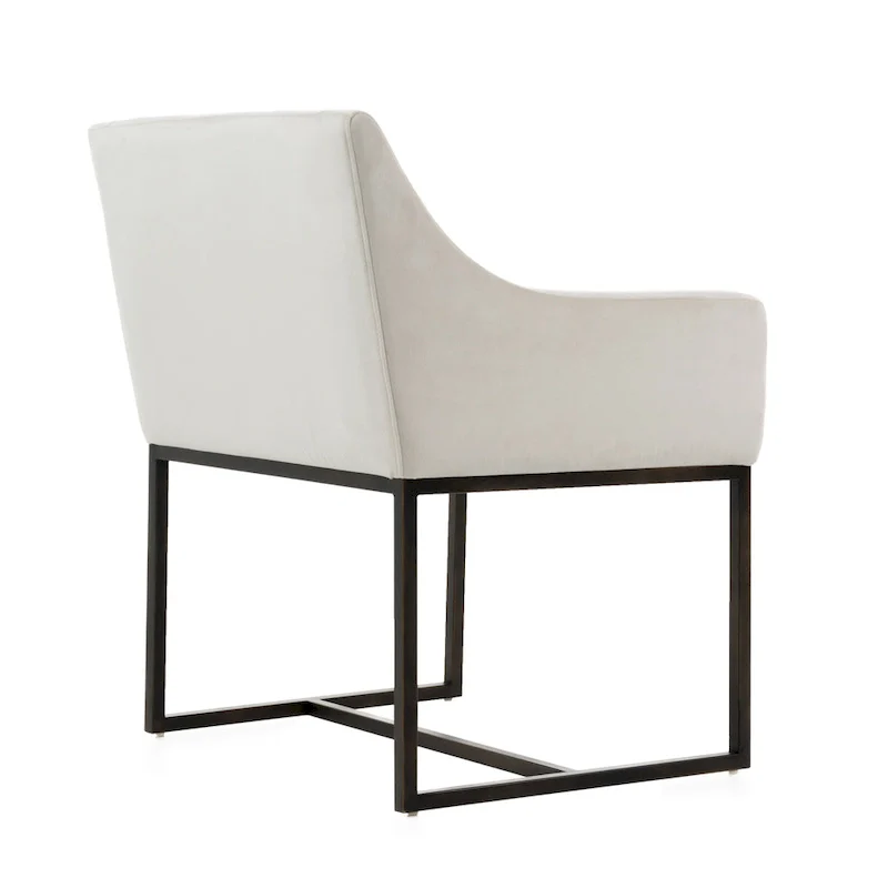 Elijah Modern Beige and Copper Antique Brass Dining Chair
