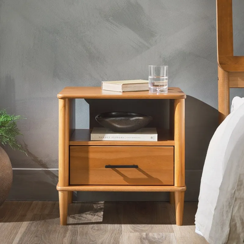 Transitional Solid Wood Spindle Nightstand