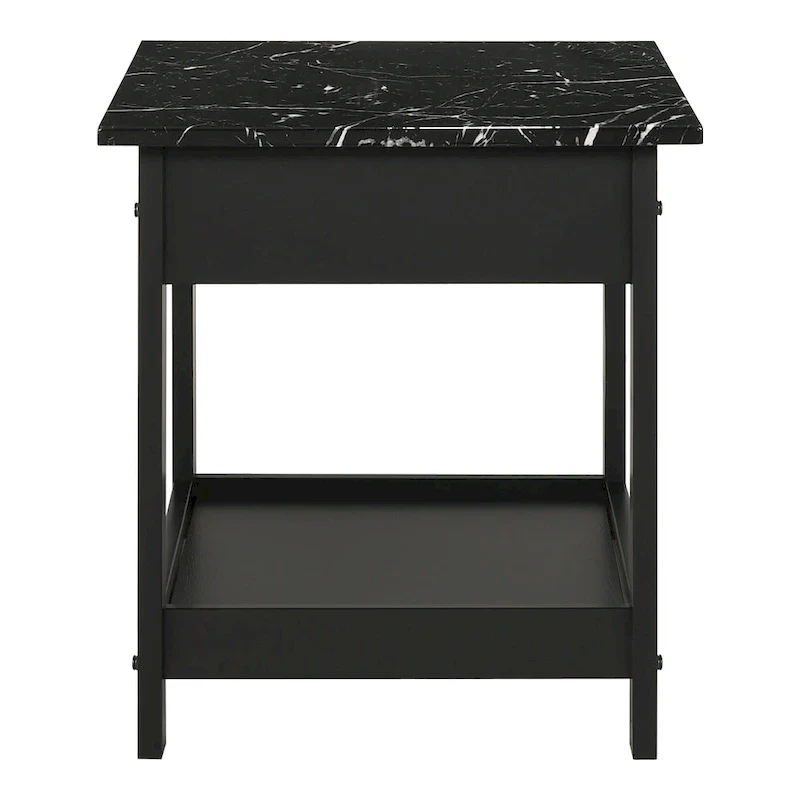 Transitional Rubberwood Coffee Table and End Table with Drawer