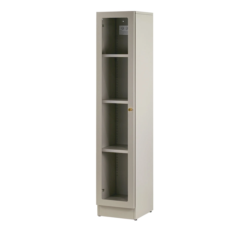 Avila 59-Inch Grey Metal Cabinet with Clear Door