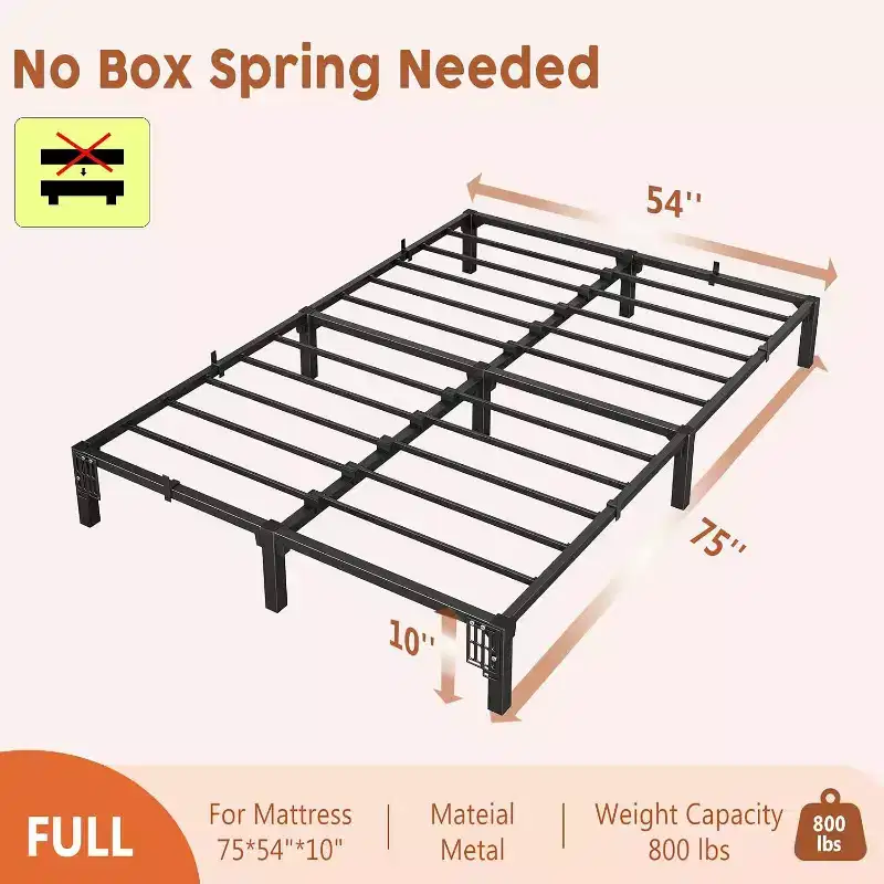 Acekool Black Metal Bed Frame, Heavy Duty Platform with Under Bed Storage, No Box Spring Needed, Easy Assembly, Multiple Sizes