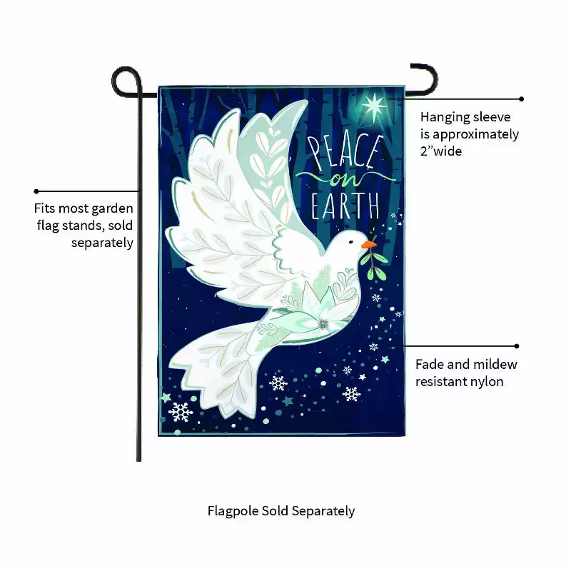 Evergreen Flag Peace on Earth Dove Welcome Garden Flags 12x18 Double Sided, Outside, Christmas Garden Flag