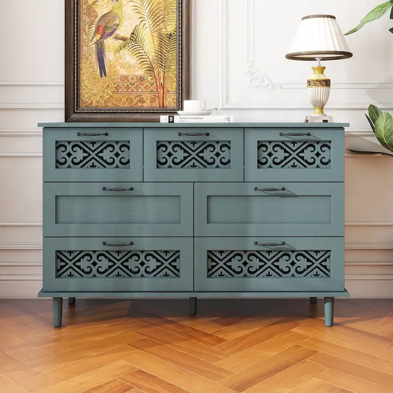 7 Drawer Cabinet, American Furniture, Suitable for Bedroom, Living Room, Study