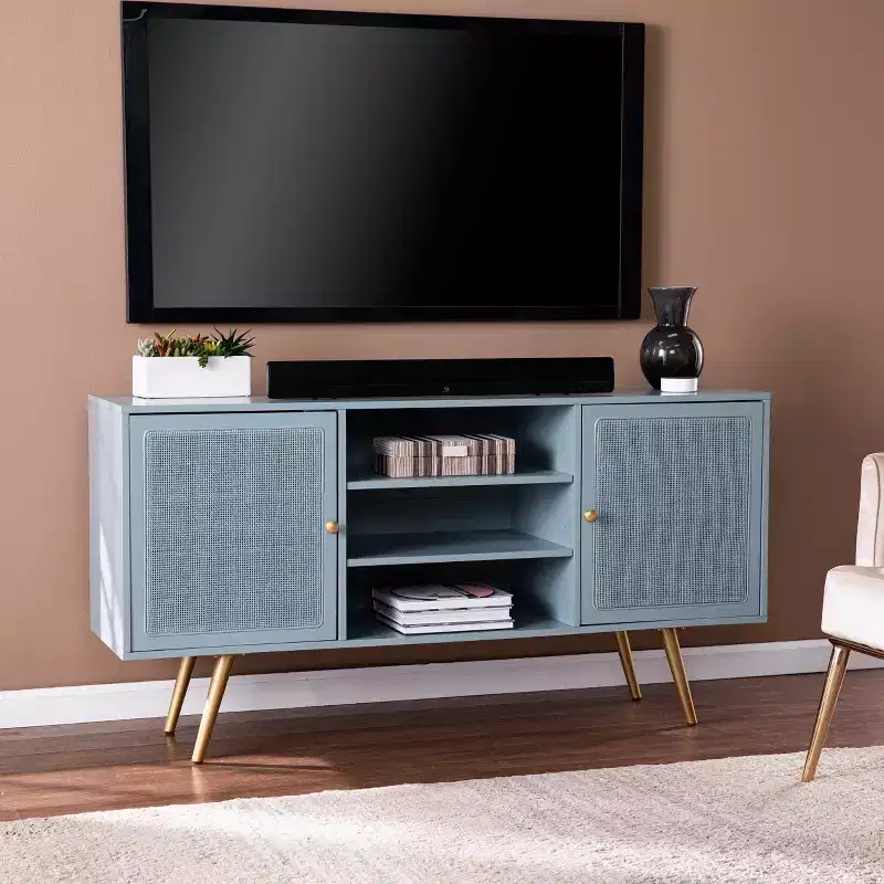 Alsterson Media Stand with Storage - Blue - SEI