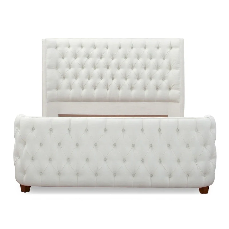 Chateau Fabric Upholstered Shelter Panel Bed Frame