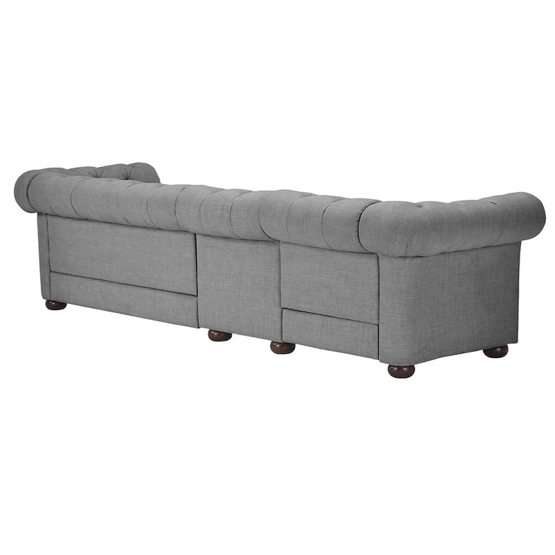 Knightsbridge Light-grey Extra Long Chesterfield Sofa by iNSPIRE Q Artisan