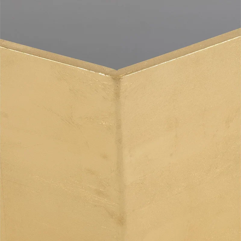 Sagebrook Home Glam Modern Wood Gold Hexagon Glass Top Coffee Table - 48  x 42  x 16