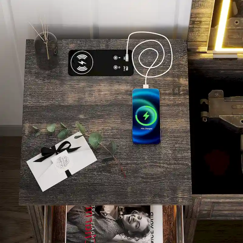 Makeup Vanity With Led Light and Hidden Storage