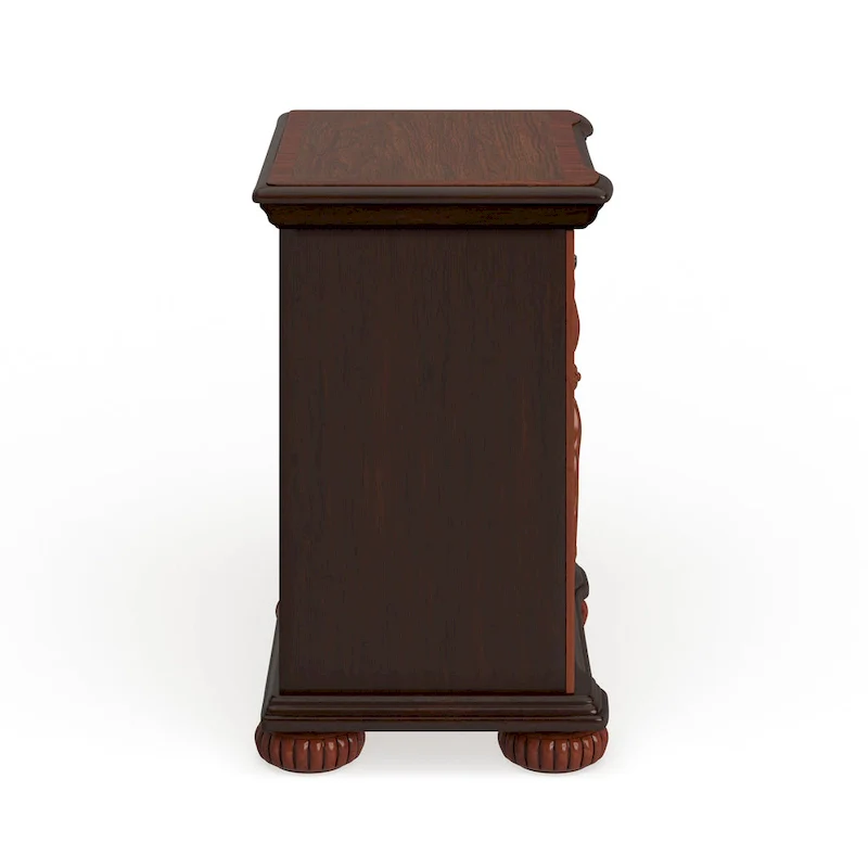 Ulis Traditional Cherry Solid Wood 3-Drawer Nightstand by Furniture of America