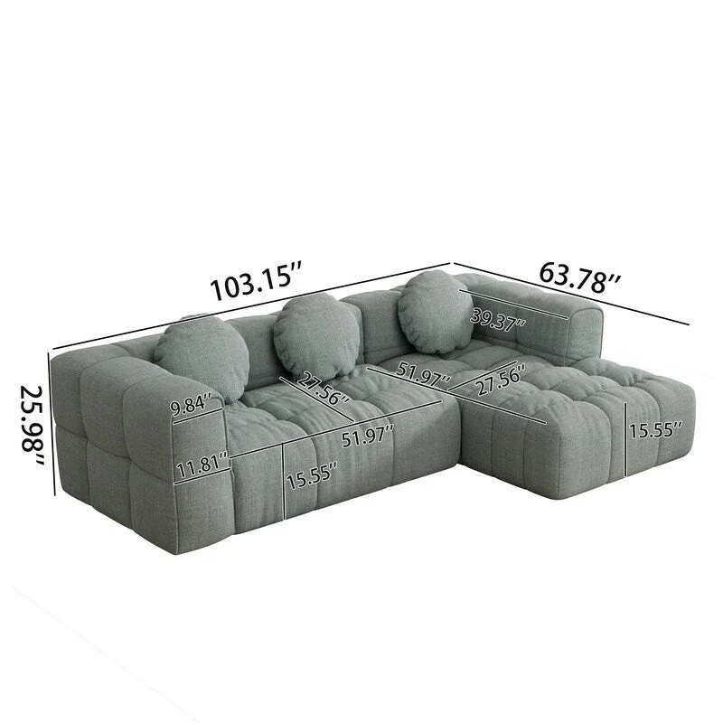103 L-Shaped Modular Sofa, Free Combination (Left and Right Facing)