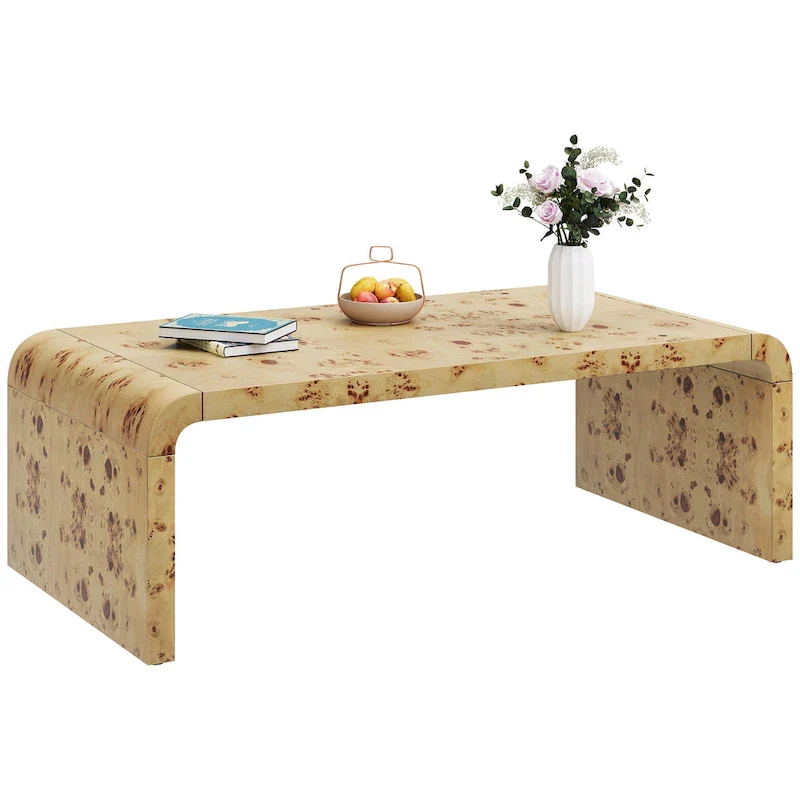 Moasis 45 Arched Burl Leather Coffee Table